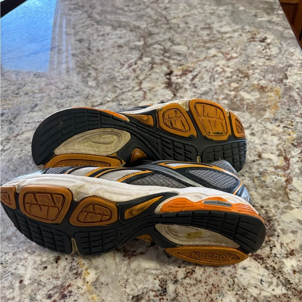 Reebok Gray and Orange Athletic Shoes - Picture 5 of 6